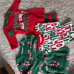 Carter's Red and Green - Set of 3 Holiday Pajama Set